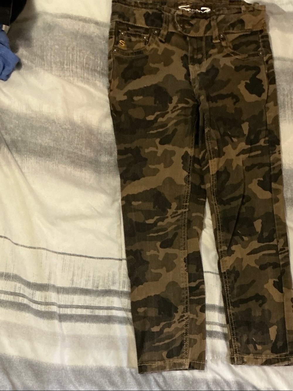 Kids Seven Brand Camo Stretch Cargo Pants - Olive Green